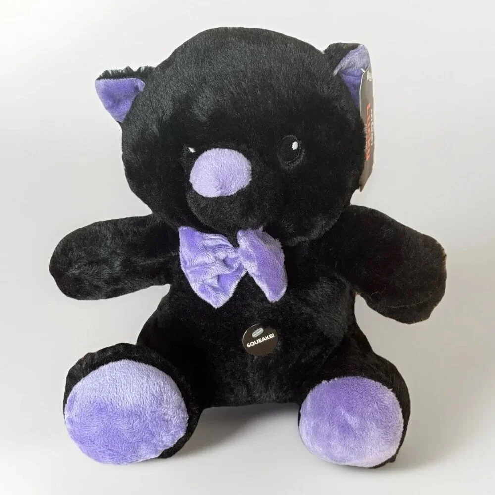 Petsmart‎ BLACK Cat Lucky HALLOWEEN CAT Plush Squeaks NWT